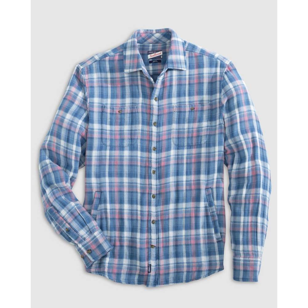 johnnie-O Blue and Pink Plaid Dress Shirt